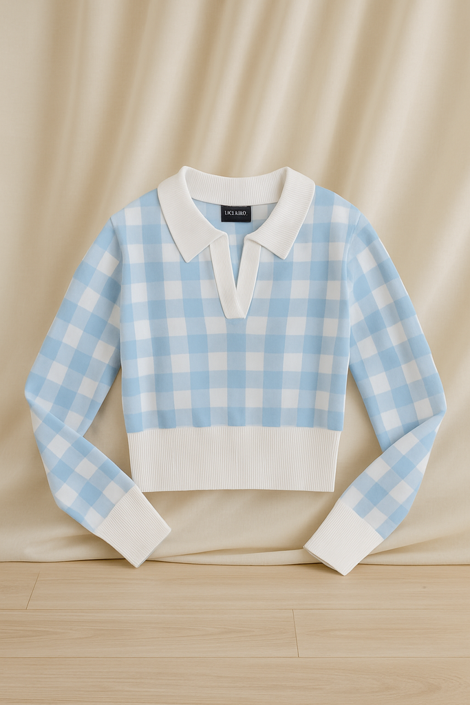 41733K SUETER MARCA MILK HONEY COLOR CELESTE