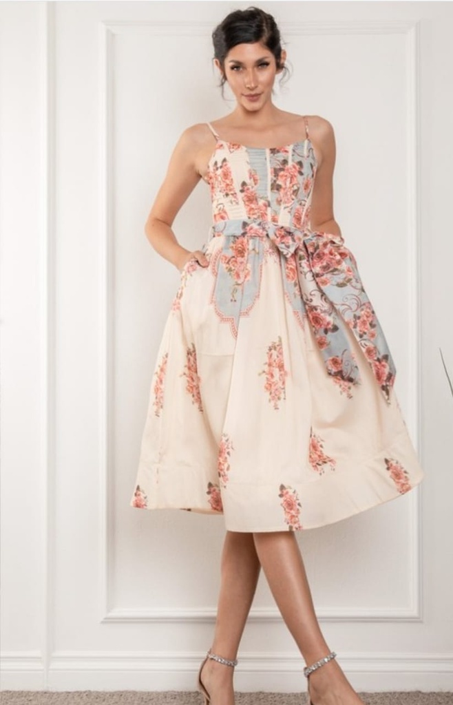 RVD5874 VESTIDO MARCA ROSEVELVET COLOR CREMA-CELESTE