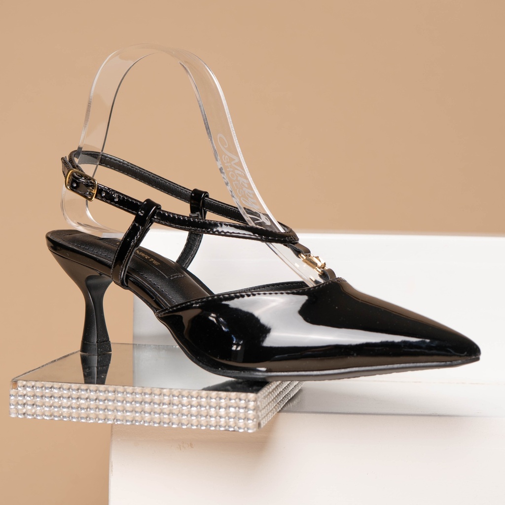 155016 Viamarte Zapato Negro Verniz