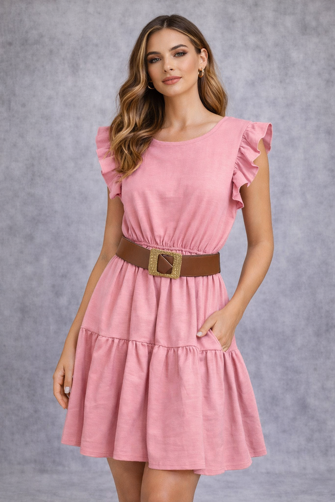 02 VESTIDO ROSADO CINCHO