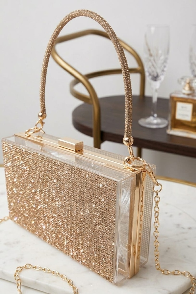 HBG104853 CARTERA GALA ORO ROSA