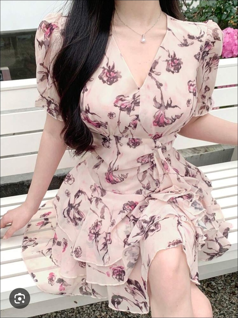 0863 DAZY VESTIDO CORTO FLOREADO PALO ROSA