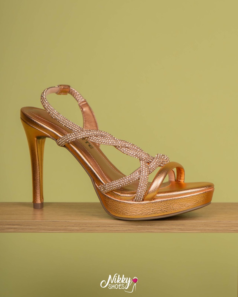 272005 VIAMARTE SANDALIA ORO ROSA METAL. 