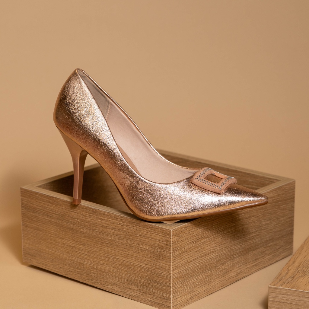 4122.1583 BEIRA RIO STILETTO ORO ROSA METALIZADO