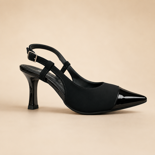 029006 VIAMARTE ZAPATO NEGRO NOBUCK VERNIZ