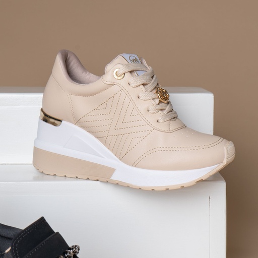 046004 VIAMARTE TENIS BEIGE NAPA