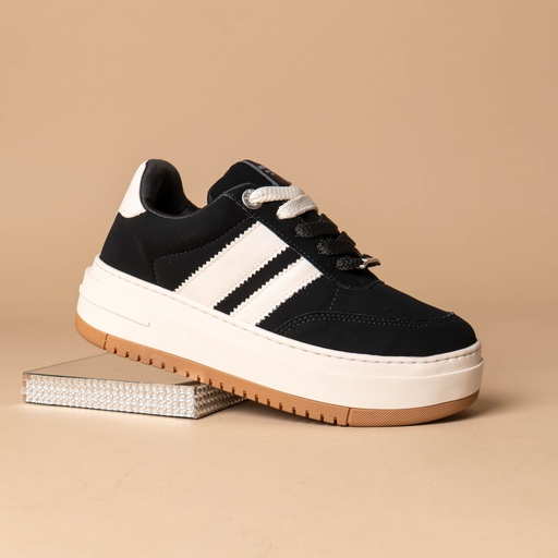 233004 Viamarte Tenis Negro Nobuck
