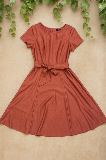 HH726B VESTIDO MARCA HAND H COLOR ZAPOTE