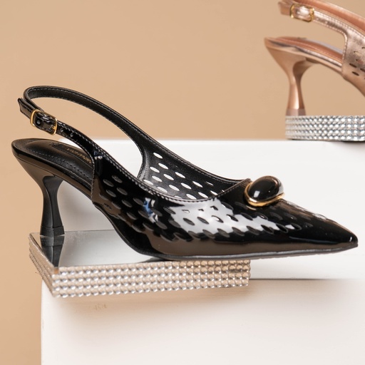 155017 Viamarte Zapato Negro Verniz