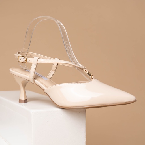 155016 VIAMARTE ZAPATO CREMA VERNIZ