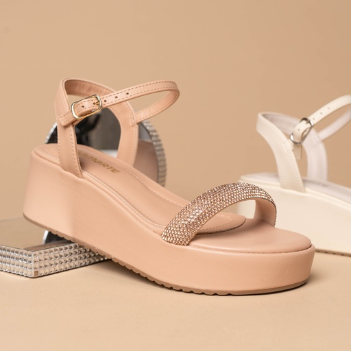 167009 VIAMARTE SANDALIA BEIGE NAPA