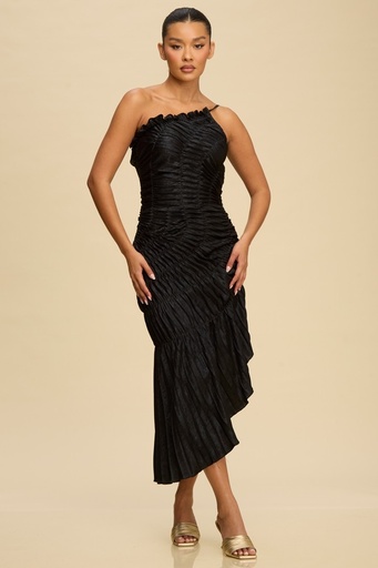 LD12044 LUXXEL VESTIDO GALA NEGRO