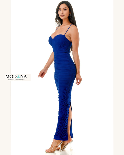 CD55453 VESTIDO MARCA LOVESOME COLOR AZUL NUDE