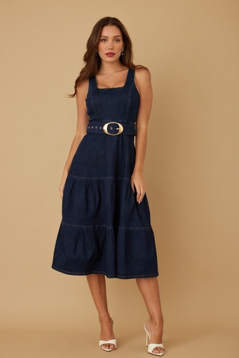 D24155 VALENTINE VESTIDO LONA AZUL
