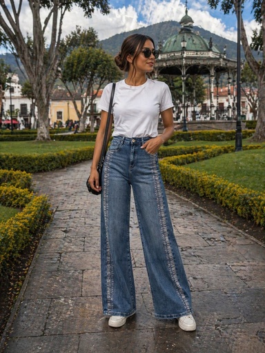 3720 NINA ROSSI PANTALON LONA AZUL